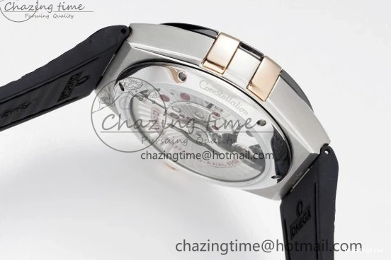 0211 Constellation Black Ceramic SS RG 8F 1:1 Best Edition White Textured Dial on Black Gummy Strap A Sustainable 7804